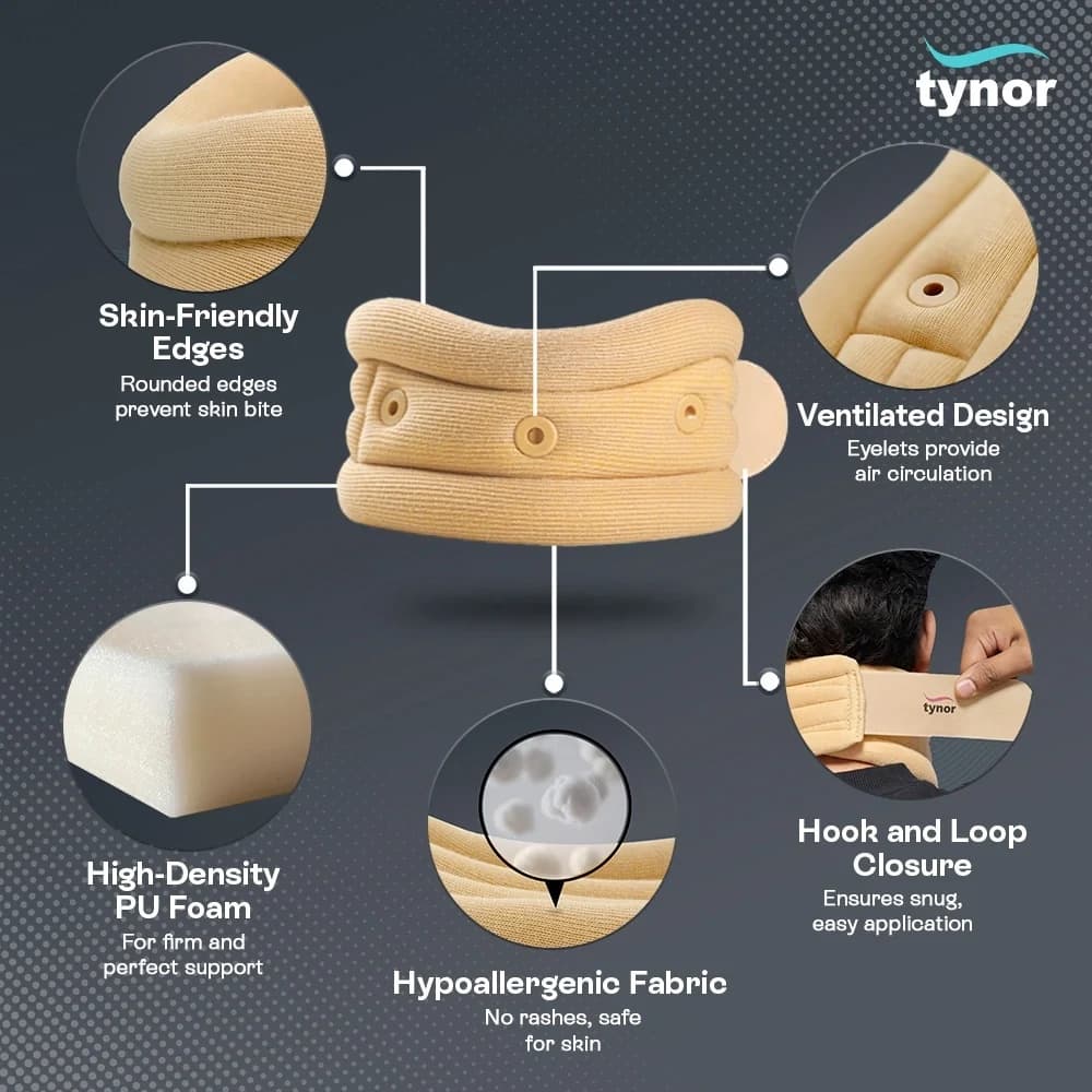 Tynor Cervical Collar Soft with Support  (XL size) - Image 2
